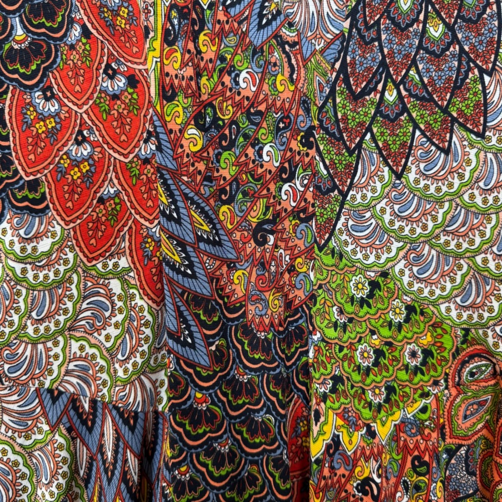 Joseph Ribkoff Dress Women 8 Paisley Peacock Print V Neck MIDI Multicolor - Picture 6 of 14